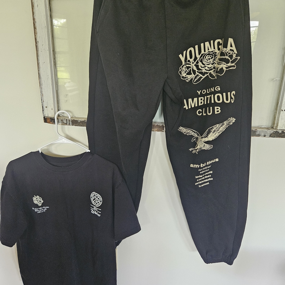Darc Sport Black Sweatpants with White Graphics
